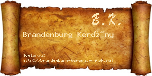 Brandenburg Kerény névjegykártya